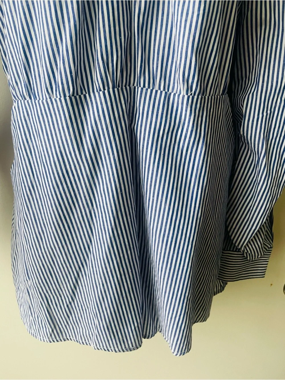 Lush Blue and White Striped romper